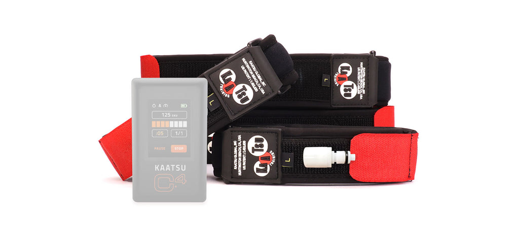 KAATSU BFR C3 device and air bands used for blood flow restriction training.