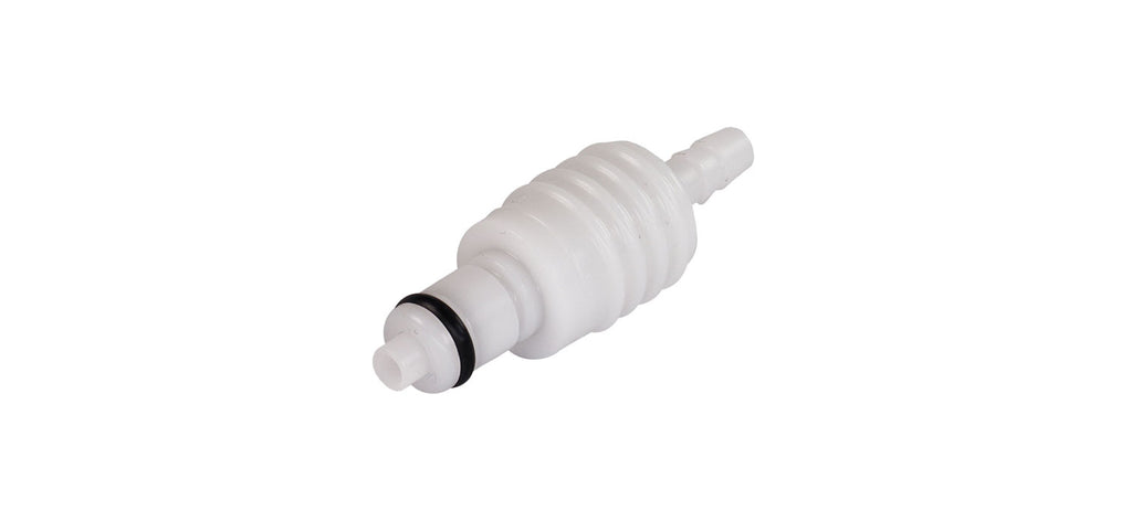 A white connector for our BFR, or blood flow restriction training devices. 