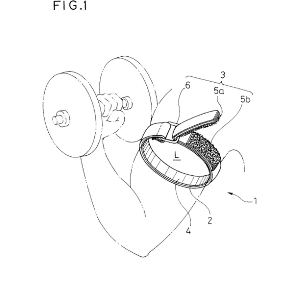 Diagrams of KAATSU BFR patents for its blood flow restriction training technology.